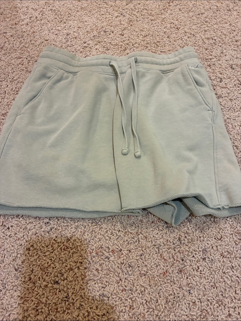 Hollister Sage Green Athletic Drawstring Shorts